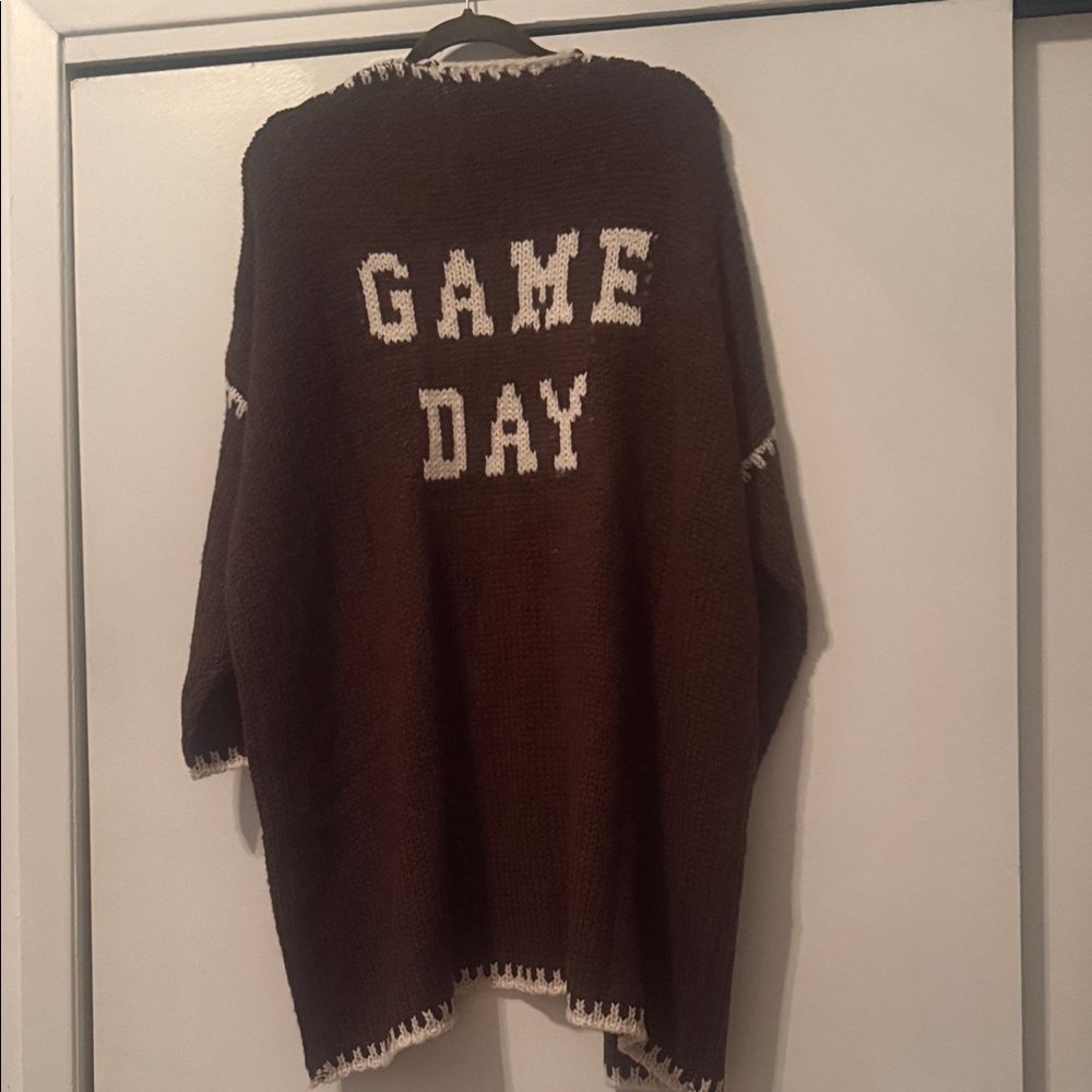 Vintage Havana Brown and White Cardigan Sweater